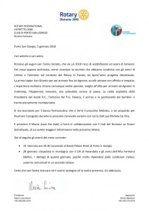 Lettera Gennaio 2018