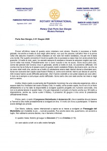 Lettera del mese di Giugno 2020